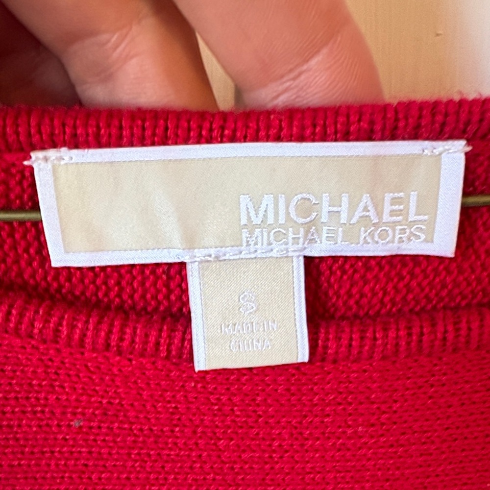 Michael Kors Vibrant‎ Red Long Sleeve Top - Picture 2 of 9